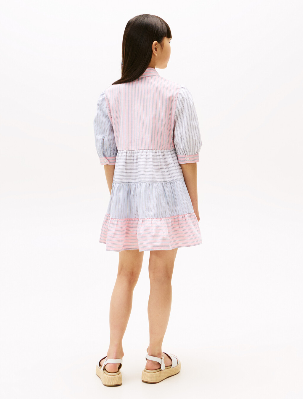 Mix Stripe Dress, Light Pink Multi Stripes, hi-res