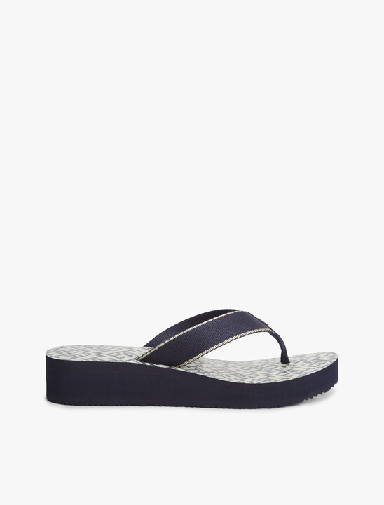 TH Monogram Wedge Heel Flip-Flops