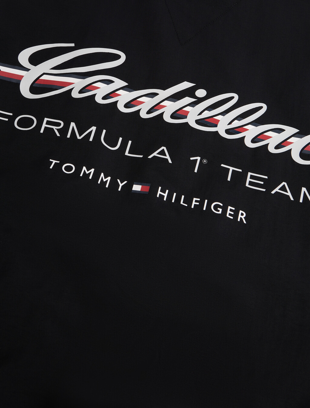 TH x Cadillac Formula 1&reg; 車隊後背標誌棒球外套, Black / White, hi-res