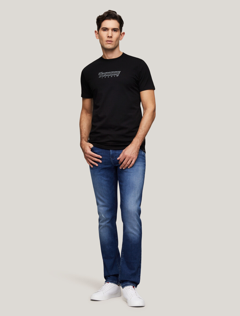 Extra Slim Rubber Logo T-Shirt, Black, hi-res