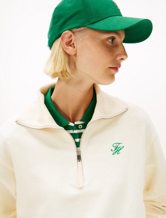 Logo Embroidery Terry Half-Zip Jumper