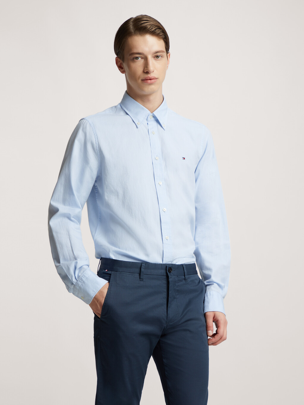 Slim Fit Oxford Shirt, Classic Blue/White, hi-res