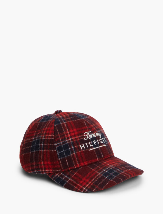 Wool Blend Logo Check Baseball Cap