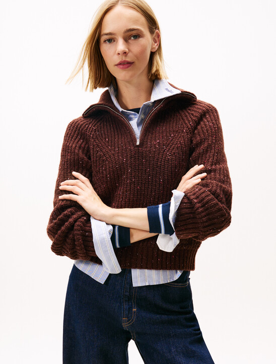 Logo Half-Zip Jumper With Wool