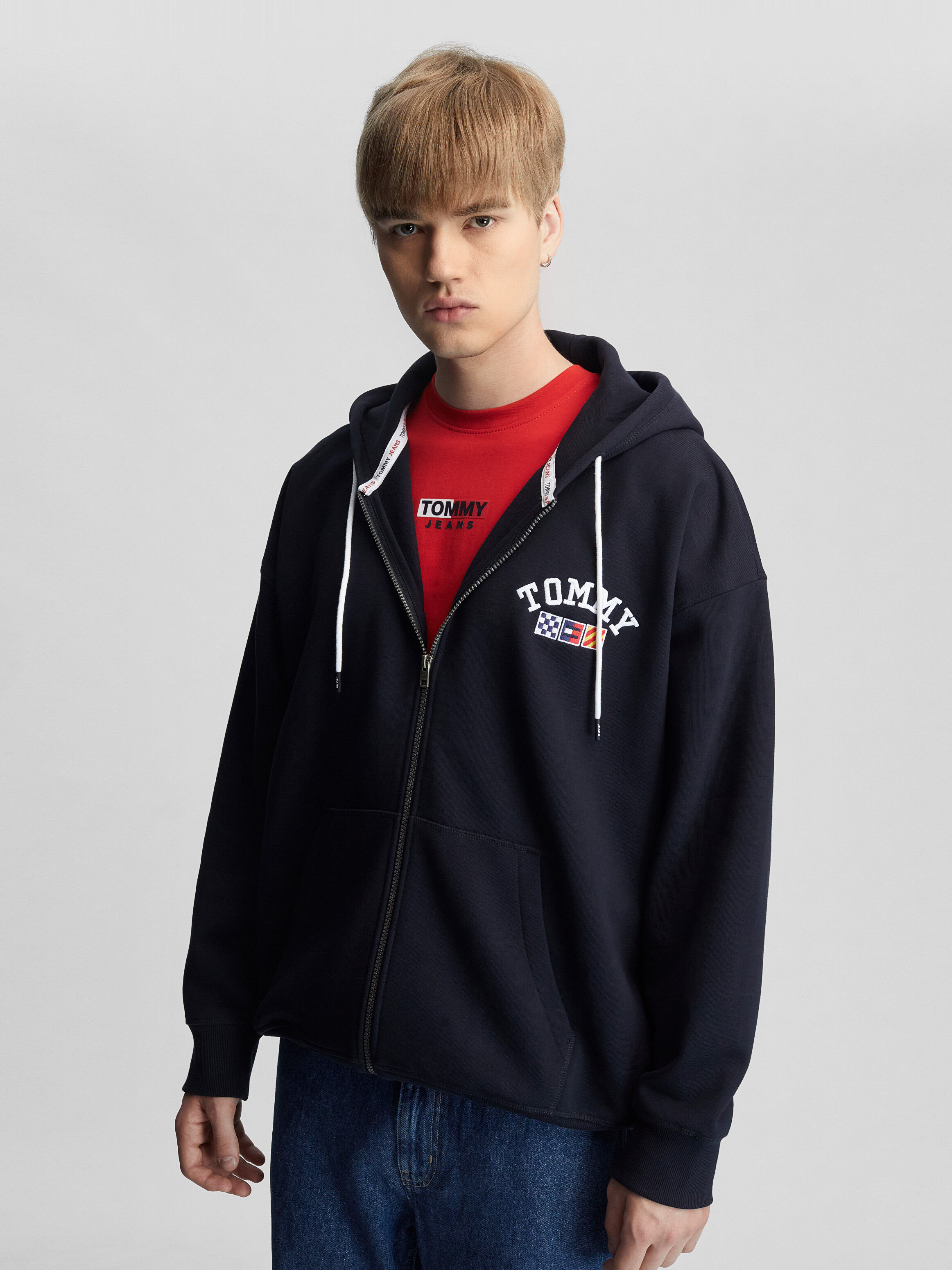 Archive Oversized Zip Thru Hoodie Tommy Hilfiger Taiwan