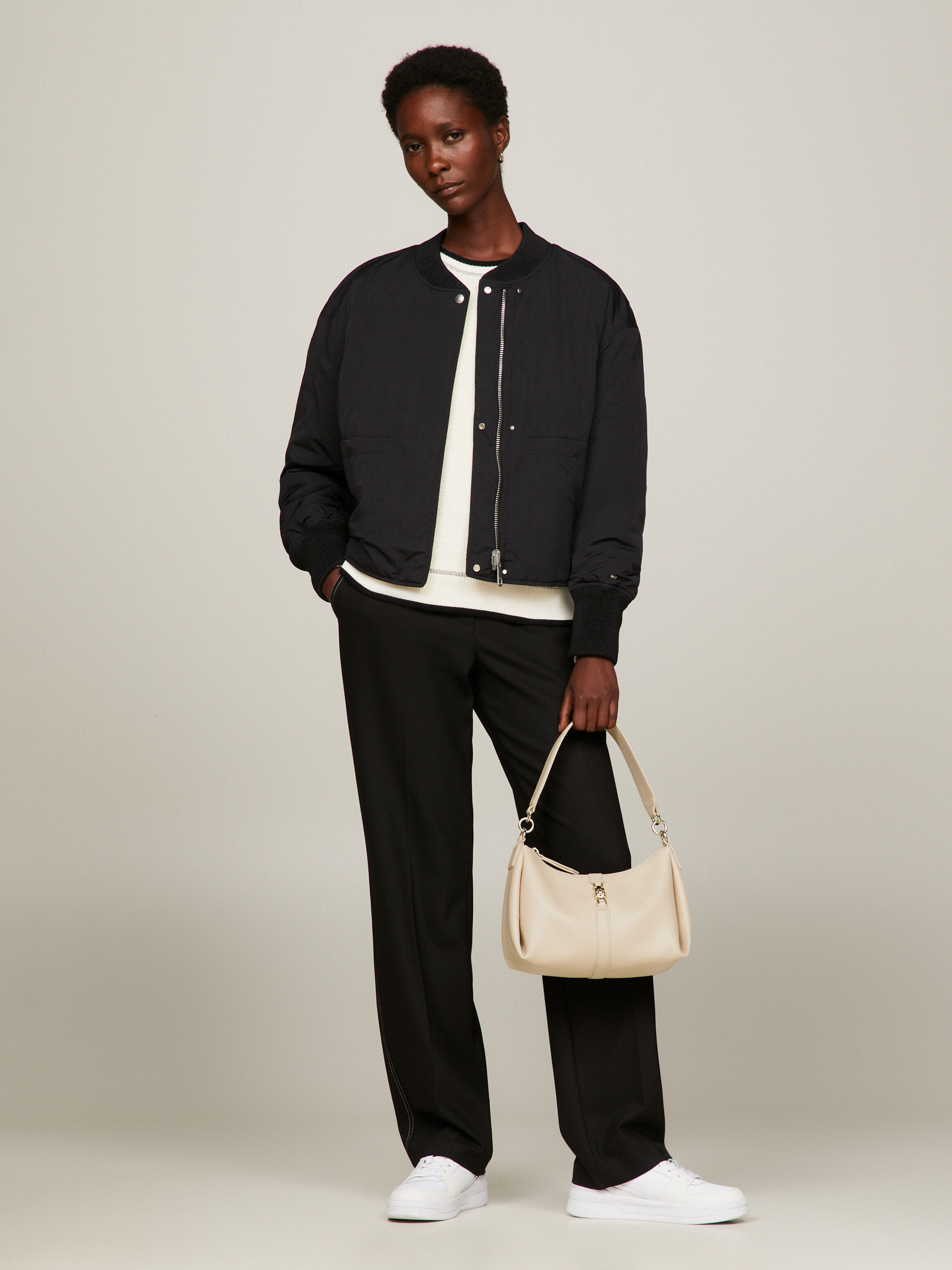 TH Monogram Horsebit Hobo Shoulder Bag natural Tommy Hilfiger