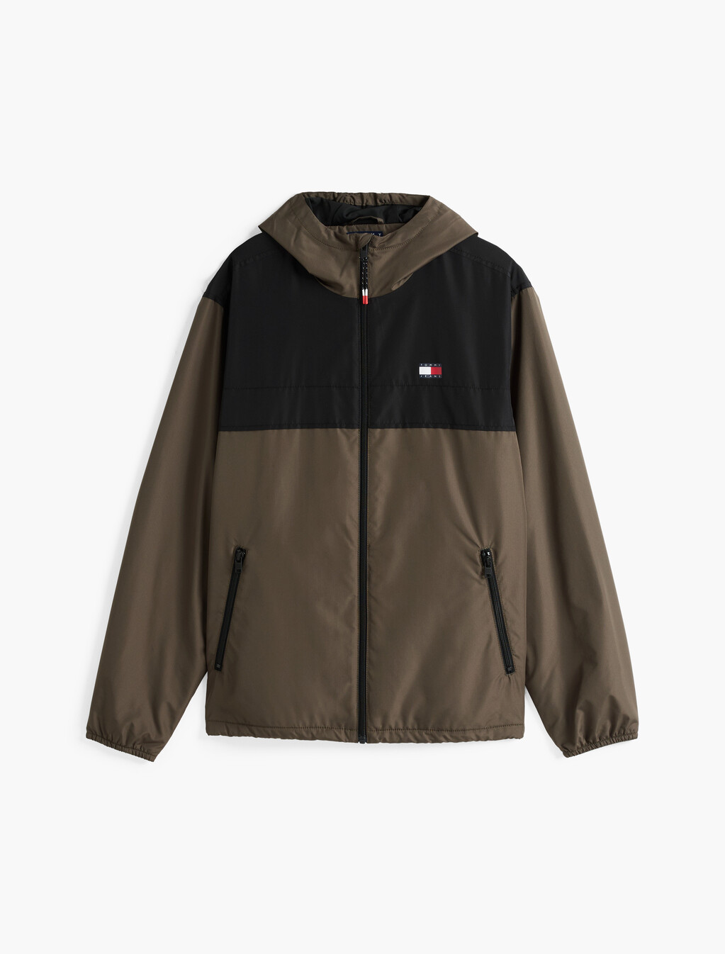 Lightweight Fleece Lined Chicago Windbreaker, Fatigue Green / Black, hi-res