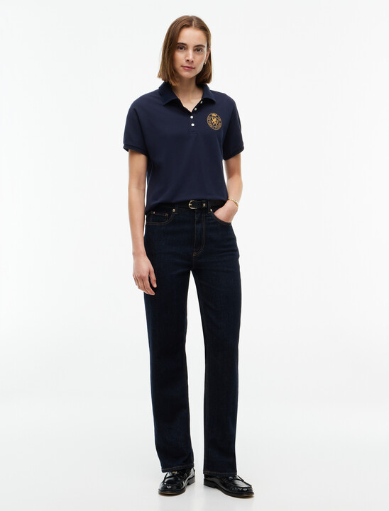 Relaxed Fit Crest Pique Polo Shirt