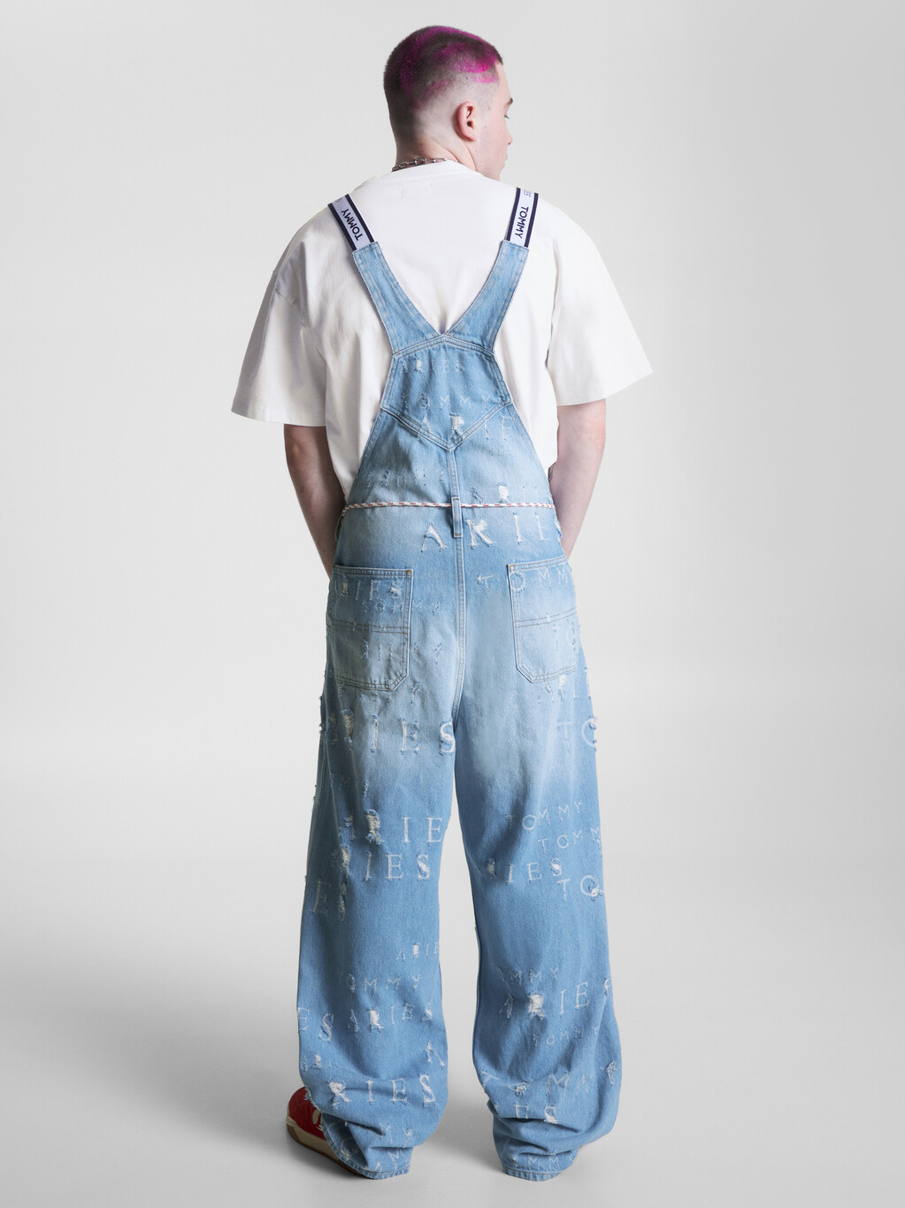 Tommy X Aries Laser Dungarees, Washed Blue, hi-res