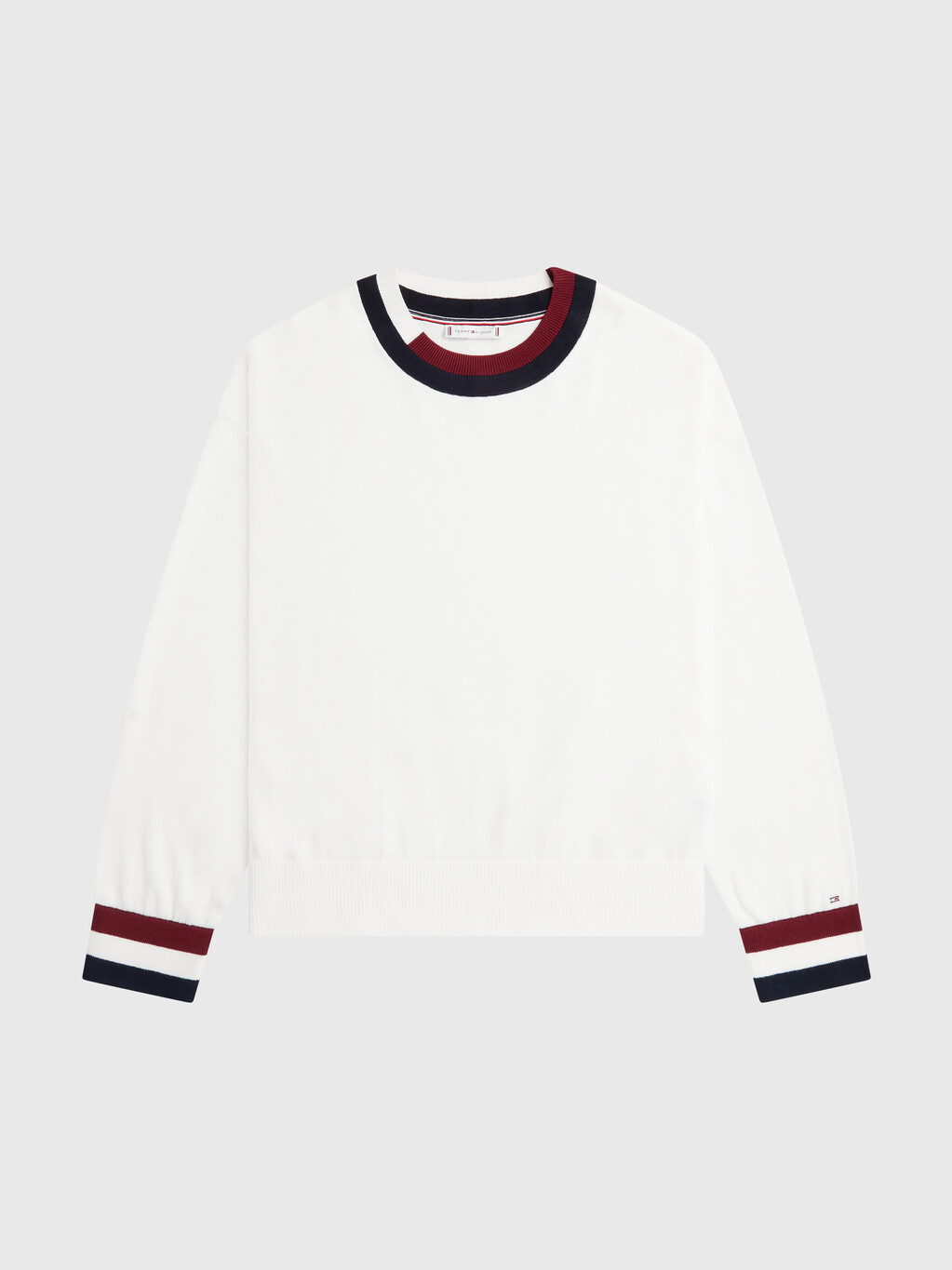 Global Stripe Pullover Sweater, Ecru, hi-res