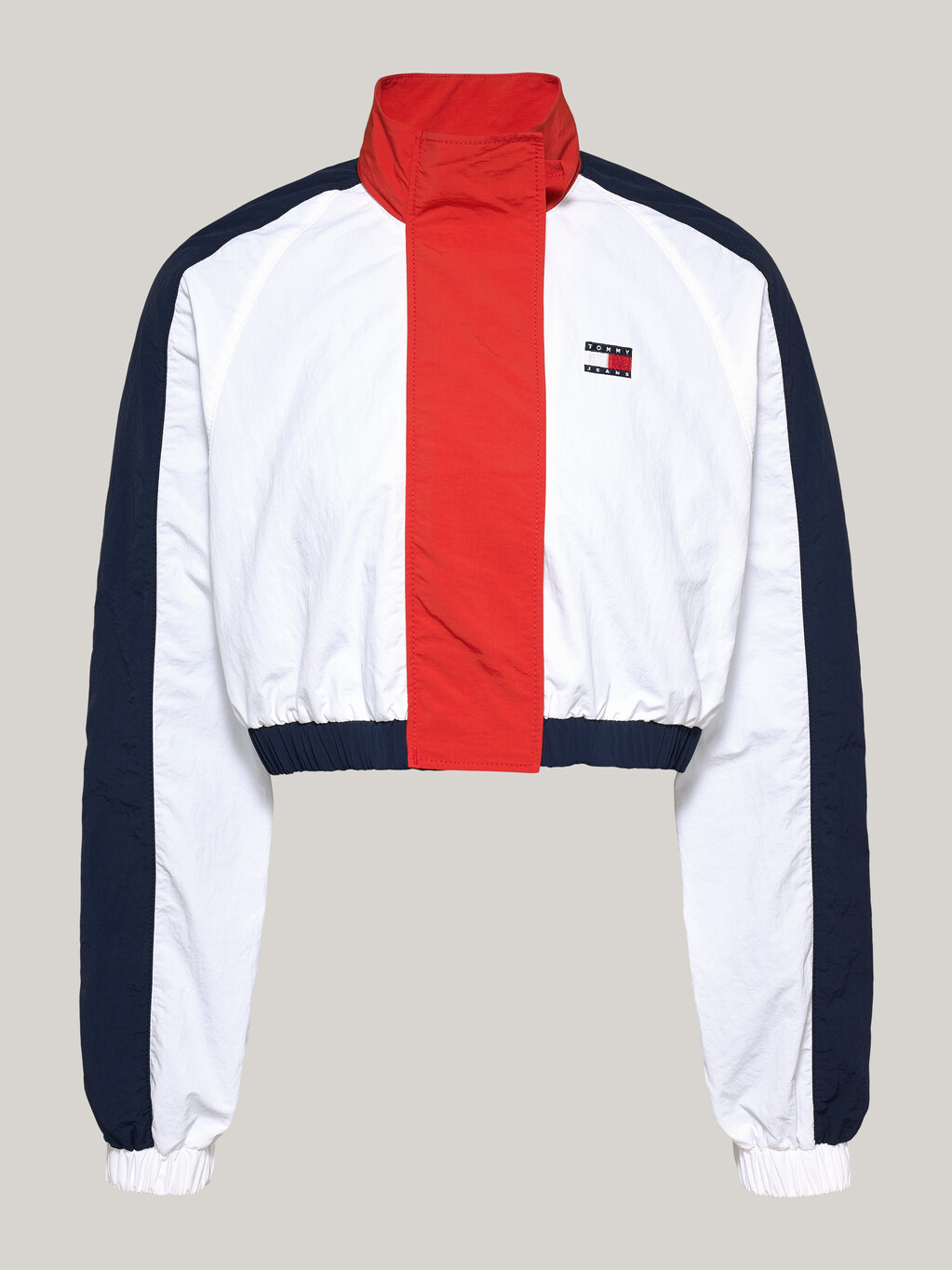 Colour-Blocked Cropped Windbreaker Jacket, White / Multi, hi-res