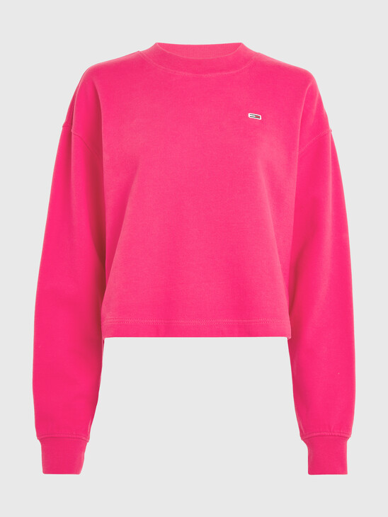 Tonal Appliqué Relaxed Cropped Sweatshirt