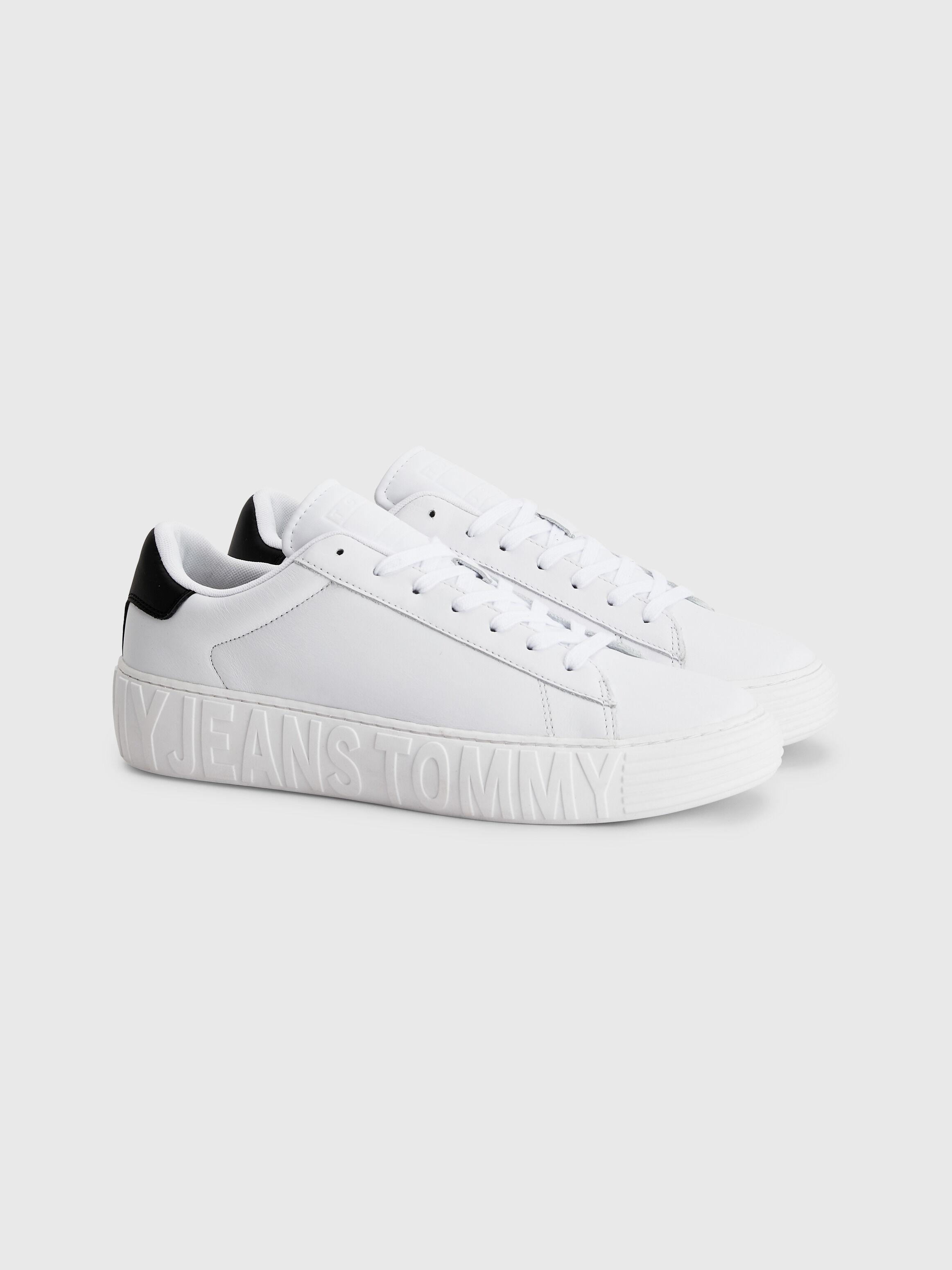 Monochrome Leather Cupsole Trainers