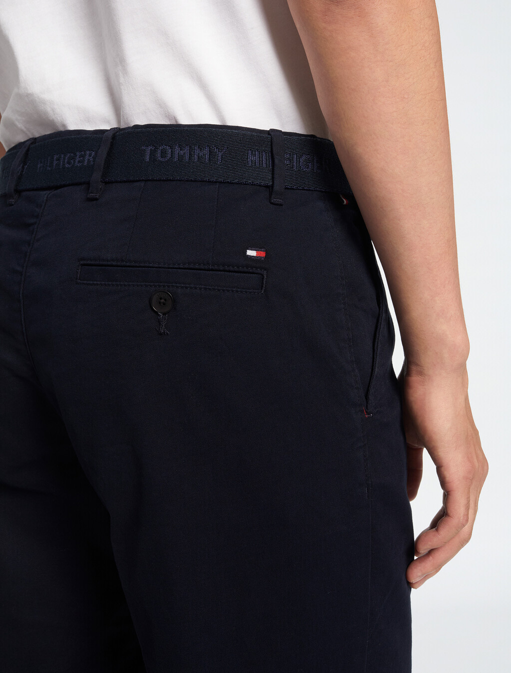 Essential Brooklyn Organic Cotton Twill Shorts With Belt, Desert Sky, hi-res