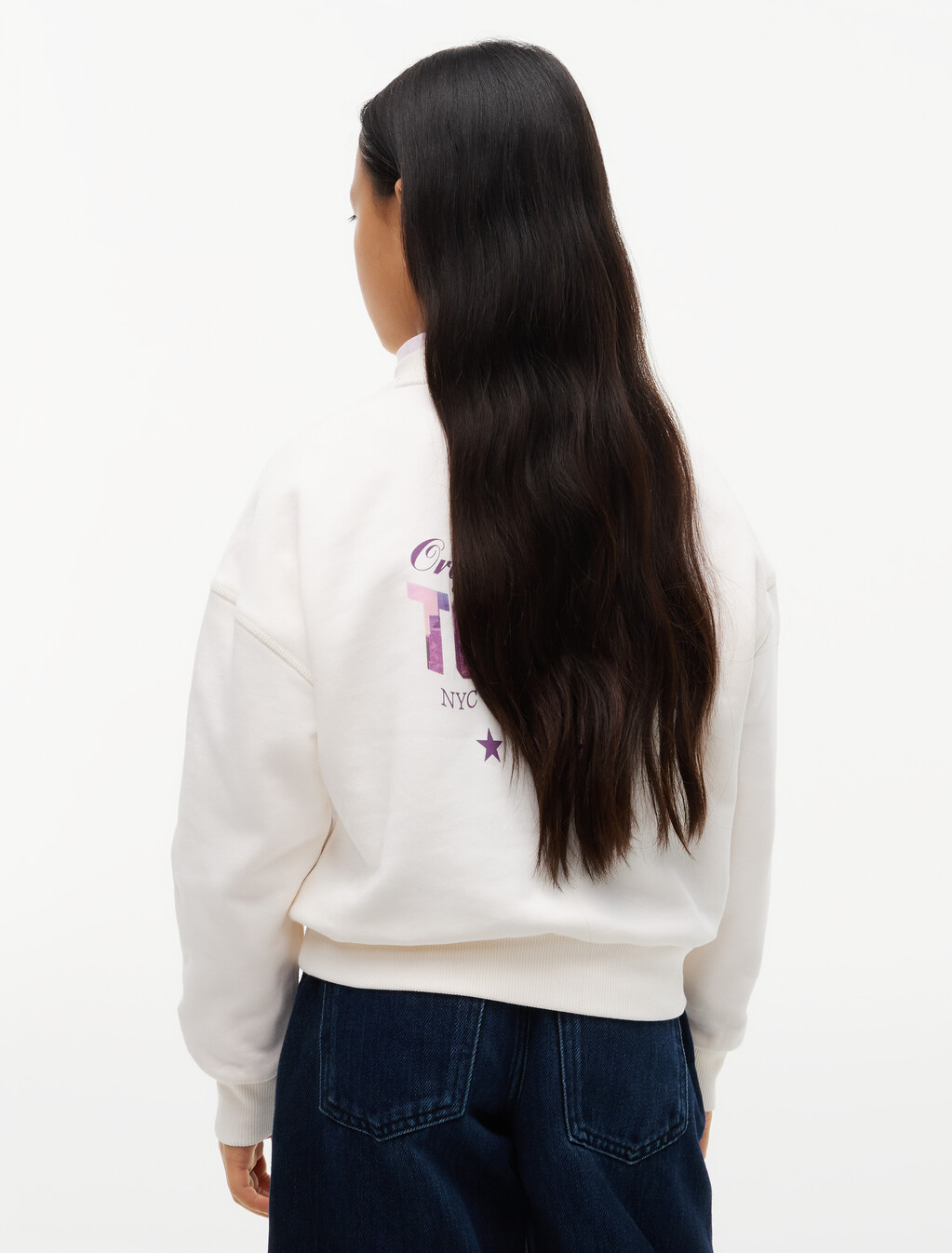 Star Back Graphic Sweatshirt, Off White, hi-res