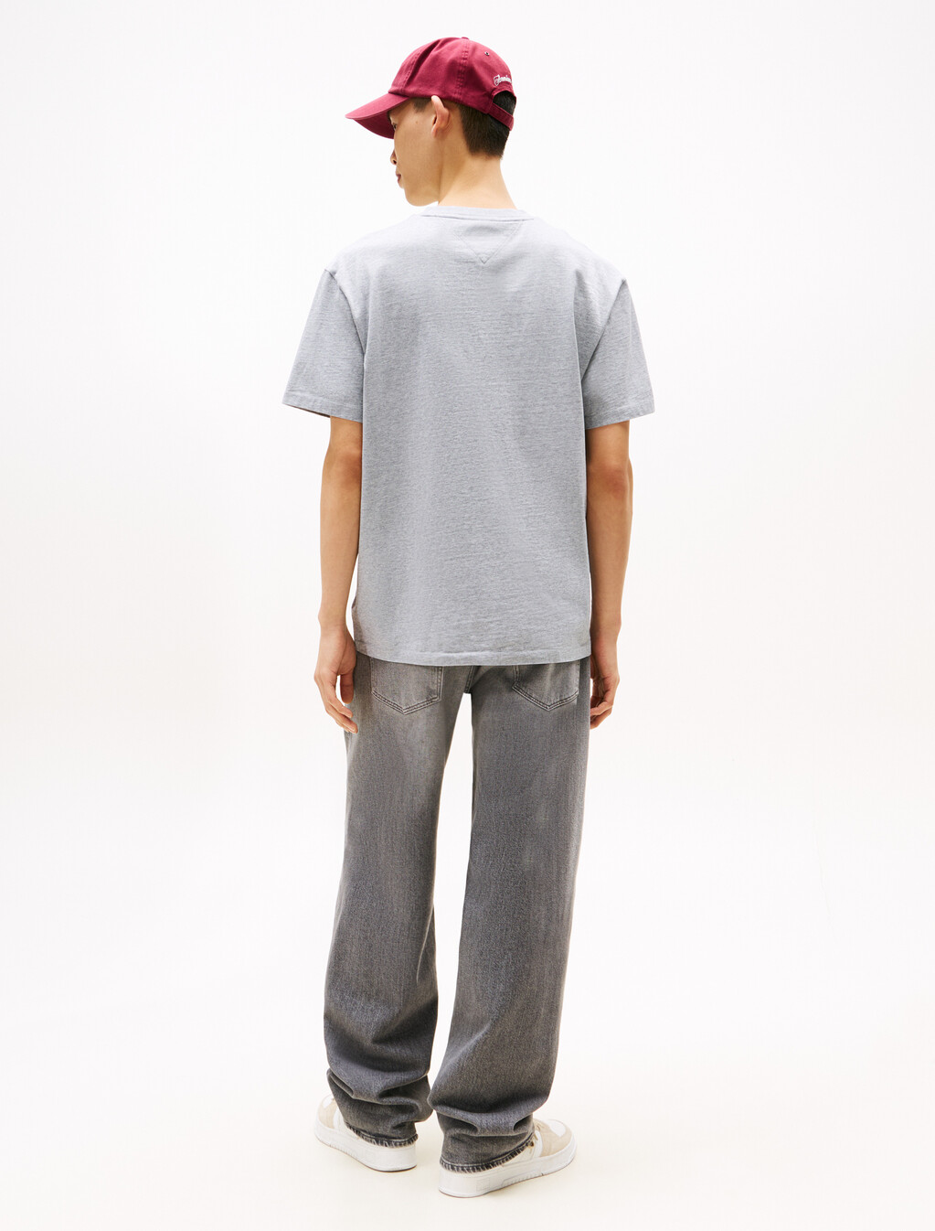 寬版過染棒球風 T 恤, Grey Htr, hi-res