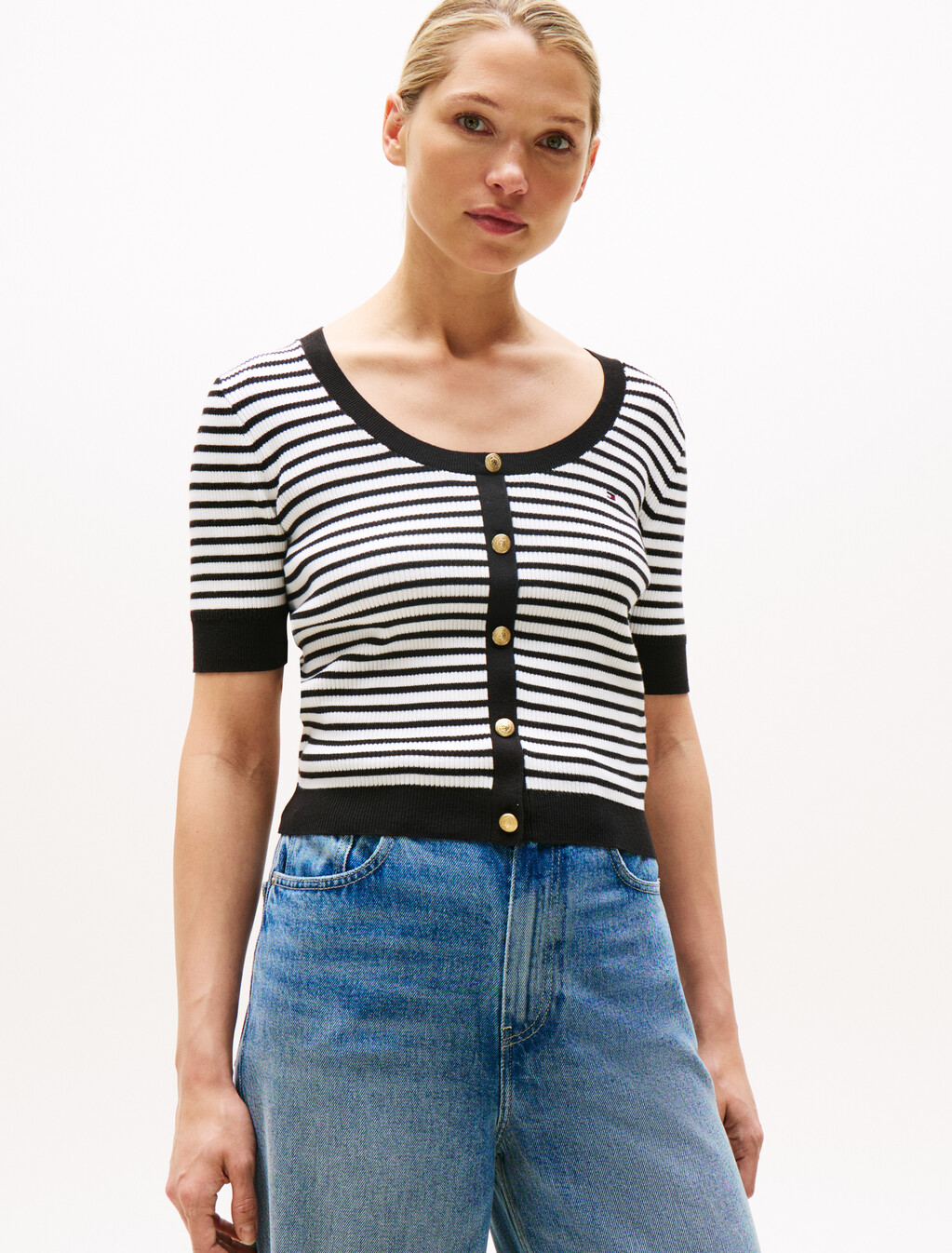 S/S SCP-NK  SWTRBlck Strp/cr, Black Stripe/Ecru, hi-res