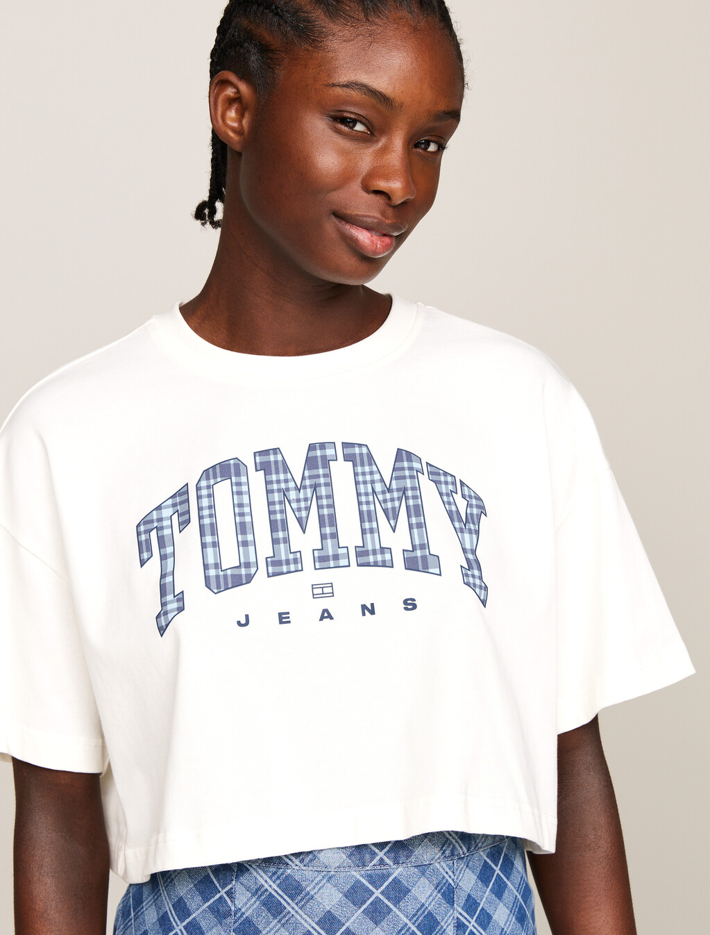 Hilfiger Prep Explorer Oversized Cropped T-Shirt, Ancient White, hi-res