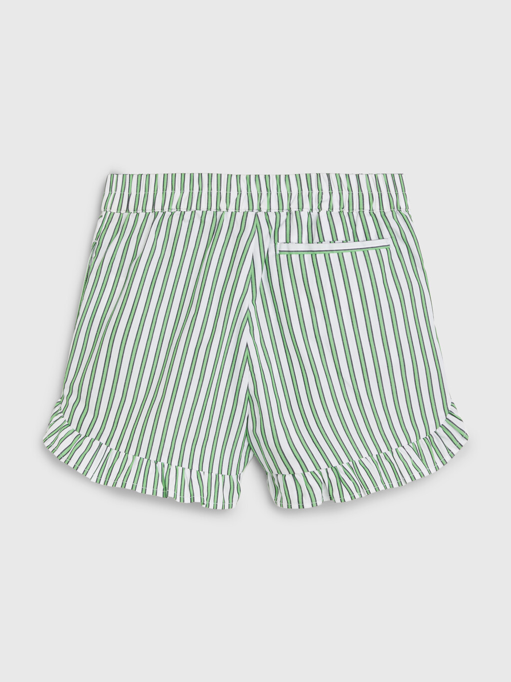 Stripe Ruffle Hem Shorts, Spring Lime Stripe, hi-res
