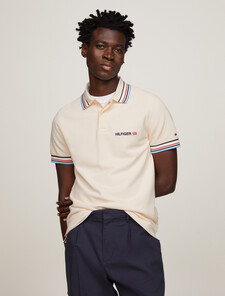 Global Stripe Tipped Regular Fit Polo, Calico, hi-res