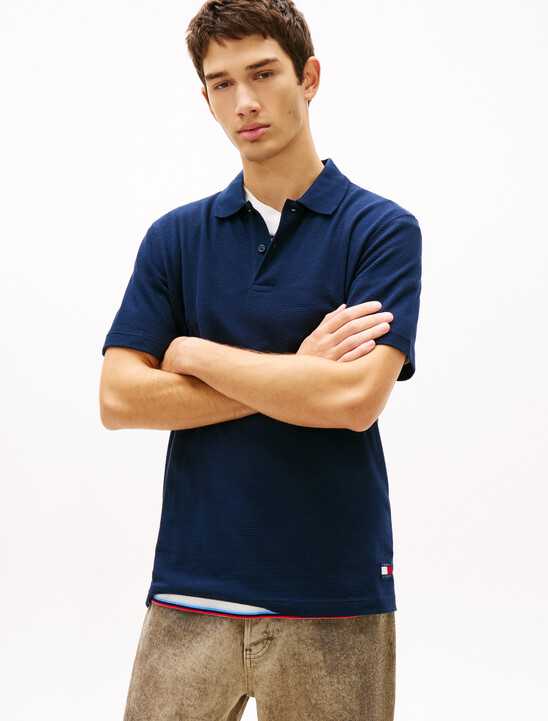 Tommy Badge Regular Fit Waffle Knit Polo Shirt