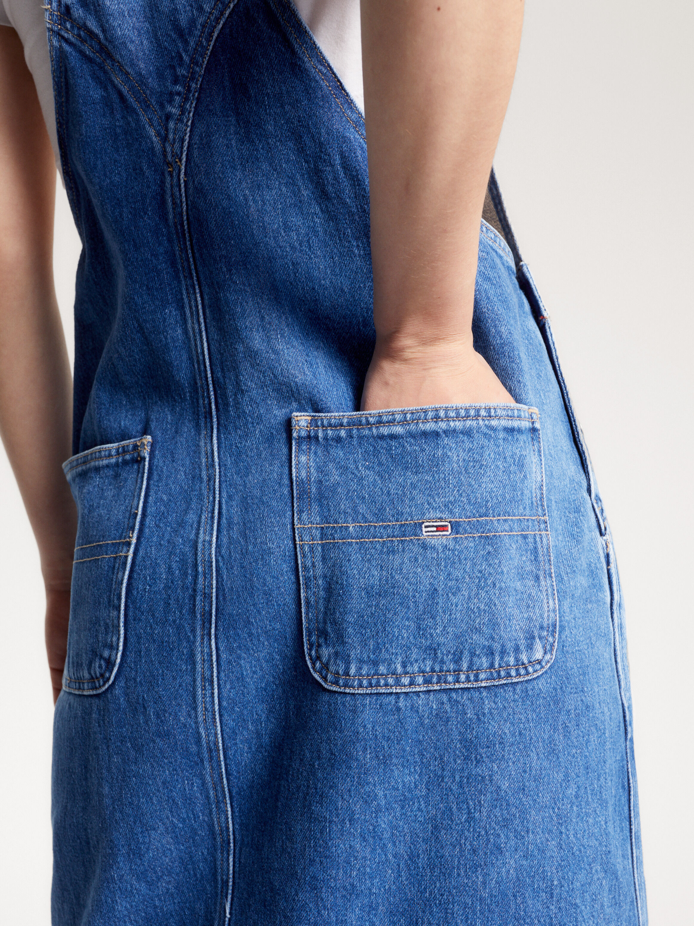 Denim Midi Dungaree Dress blue Tommy Hilfiger Taiwan
