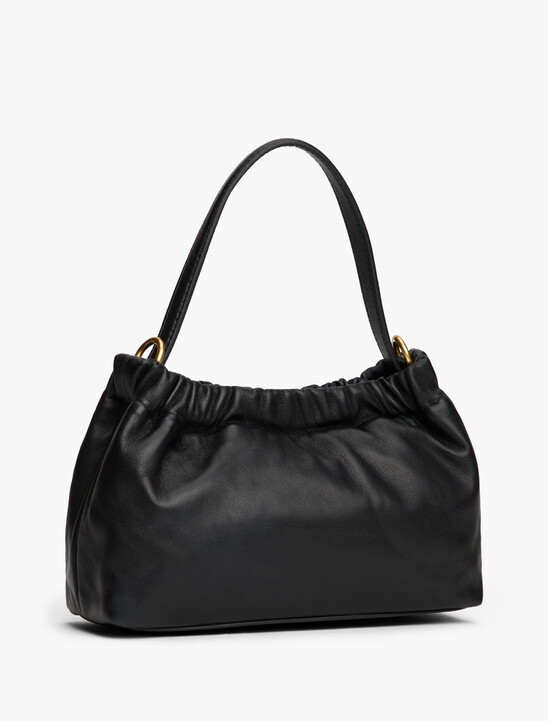 Soft Leather Logo Plaque Crossbody Bag