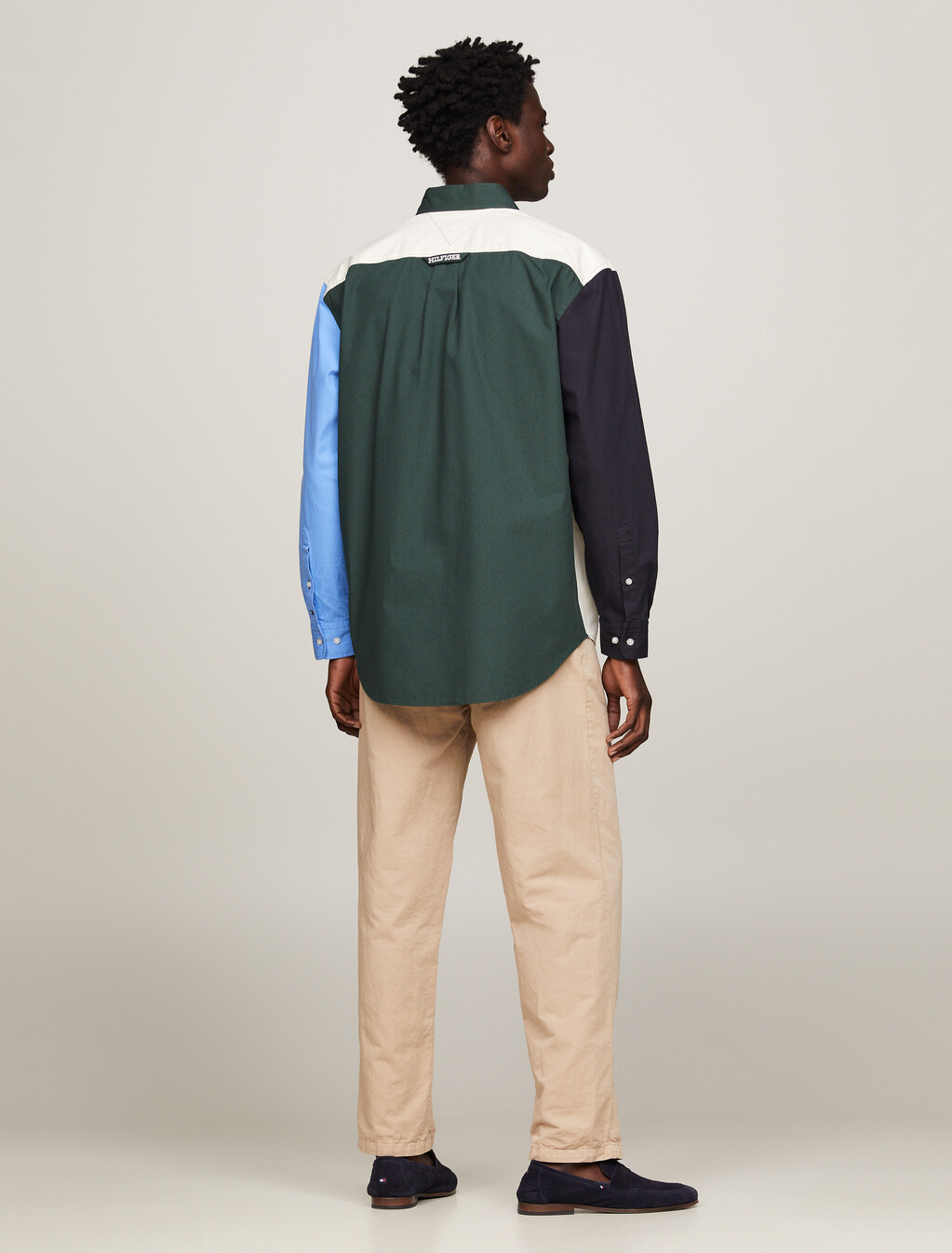 Colour-Blocked Archive Crest Logo Regular Shirt, Hunter / Desert Sky / Multi, hi-res