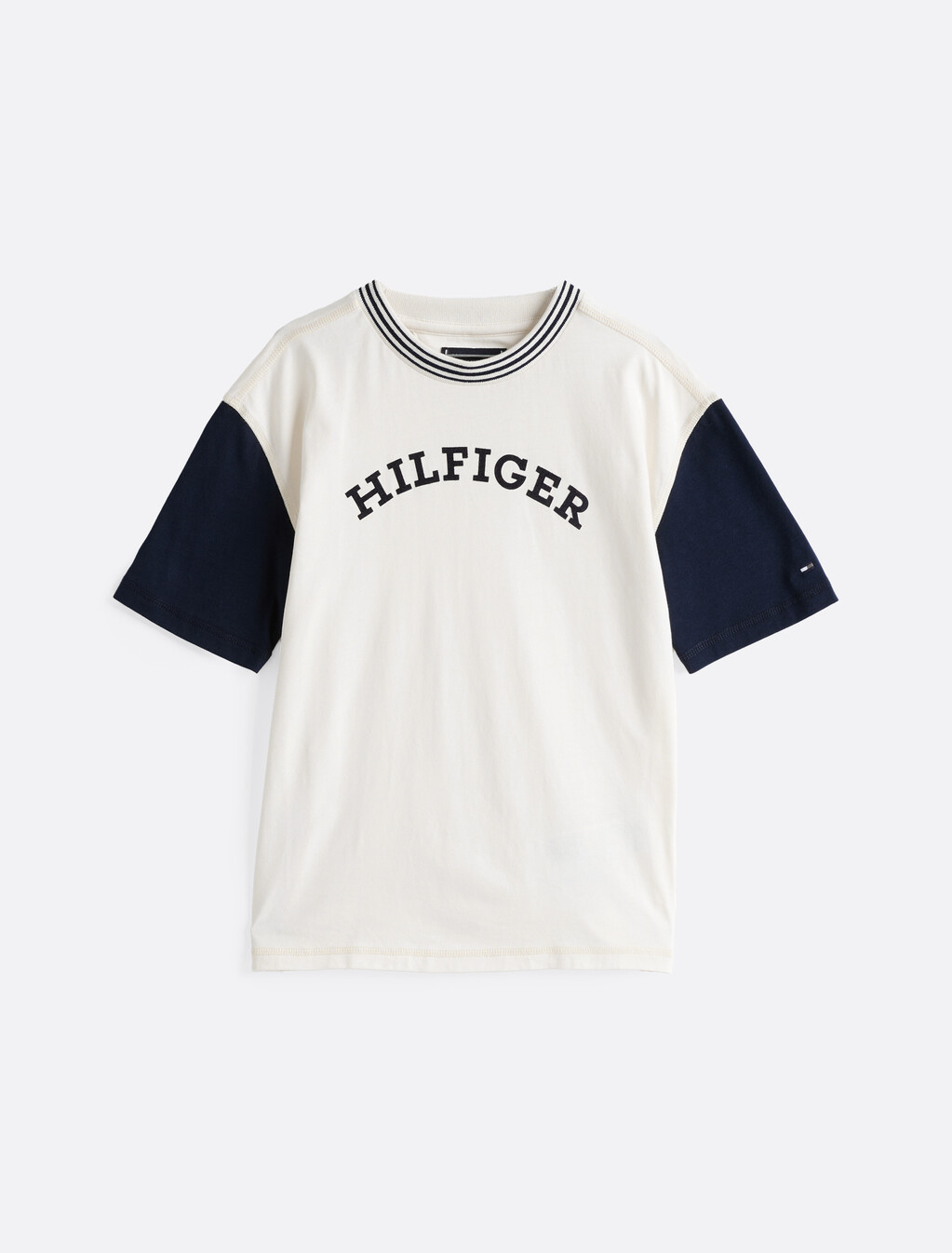 Hilfiger Monotype 植絨標誌 T 恤, Calico / Dark Night Navy, hi-res