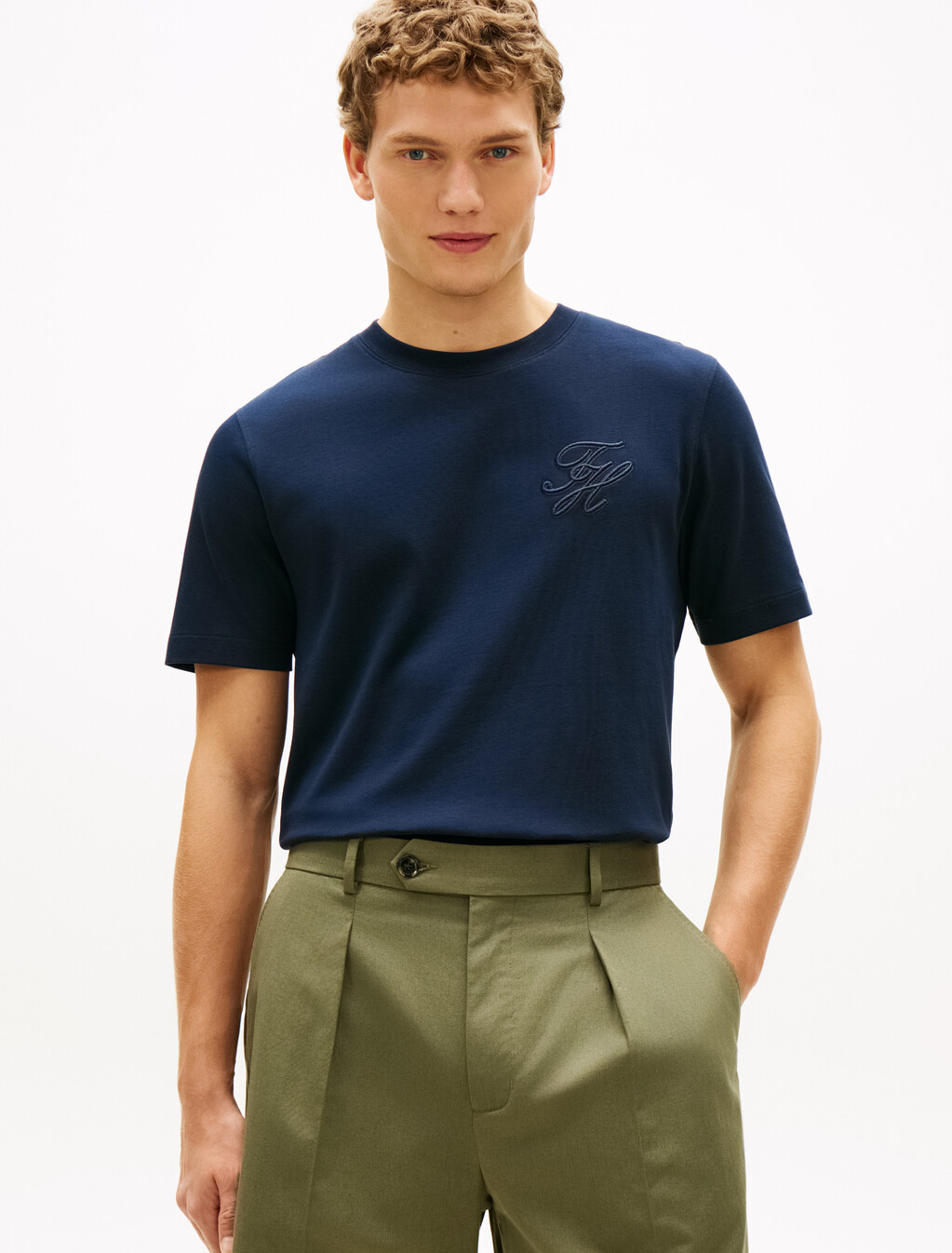 Tonal Logo Embroidery Crew Neck T-Shirt, Desert Sky, hi-res