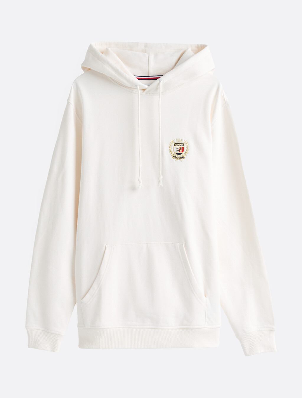 Embroidery Drawstring Hoody, Ancient White, hi-res