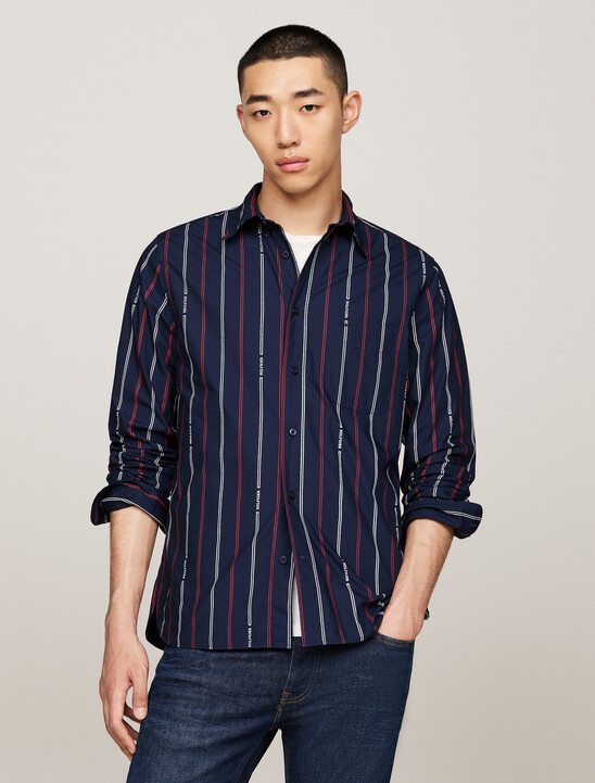 Hilfiger Monotype 幼條紋標準版型襯衫
