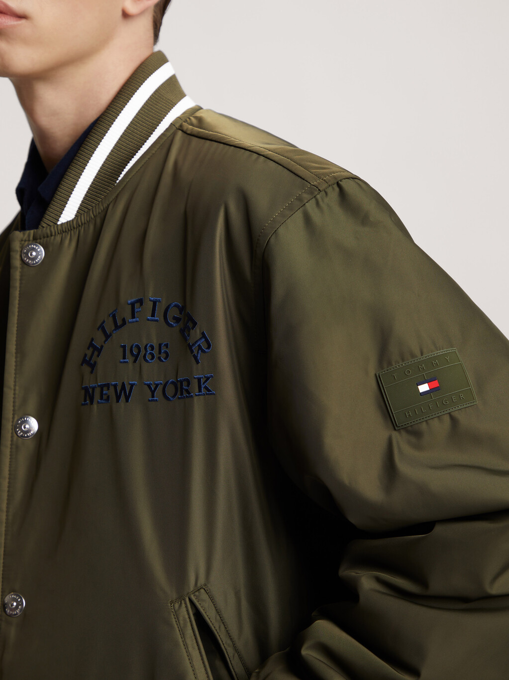 Reversible Varsity Jacket, Army Green, hi-res