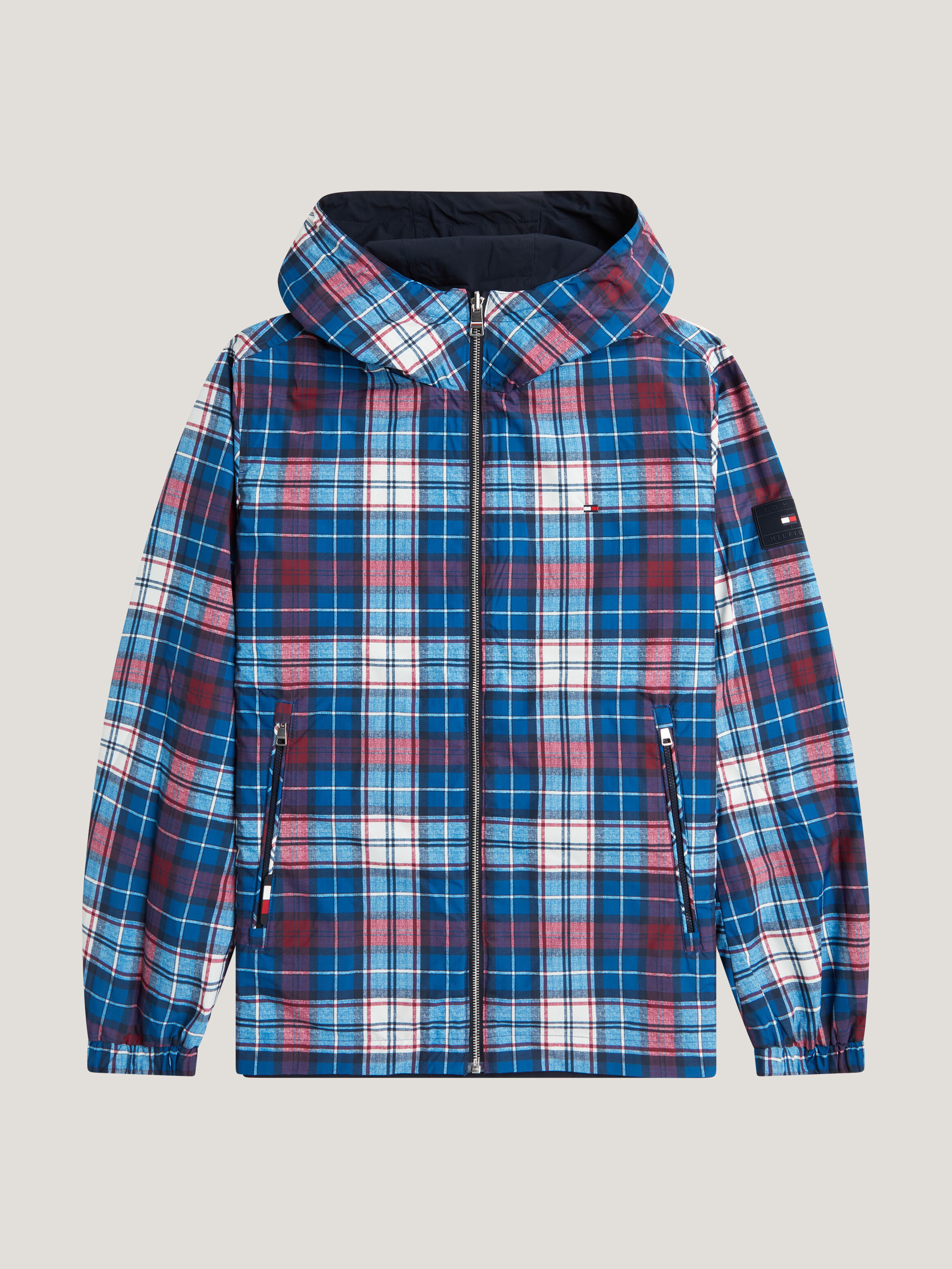 Reversible Check Hooded Jacket