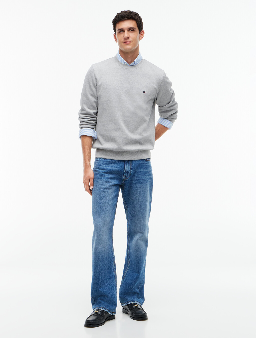 Essential Flag Sweatshirt, Light Grey Heather, hi-res
