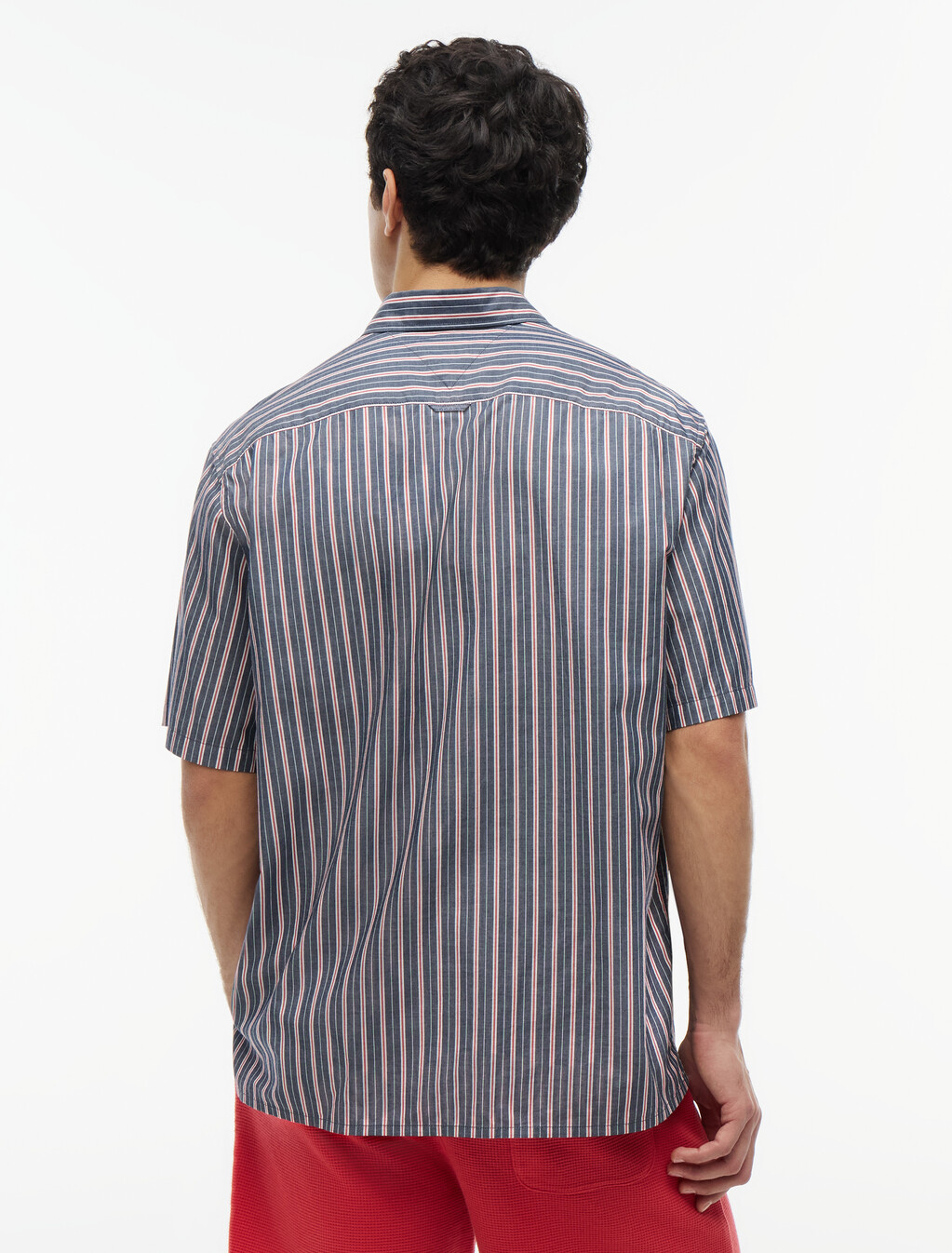 Relaxed Fit Stripe Short Sleeve Shirt, Dark Night Navy Stripe, hi-res