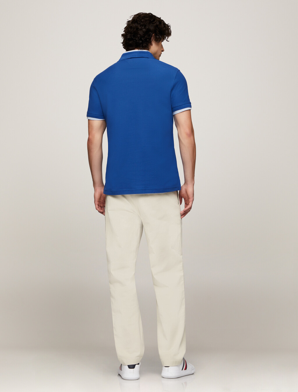 Regular Vertical Flag Polo Shirt, Monochrome Blue, hi-res