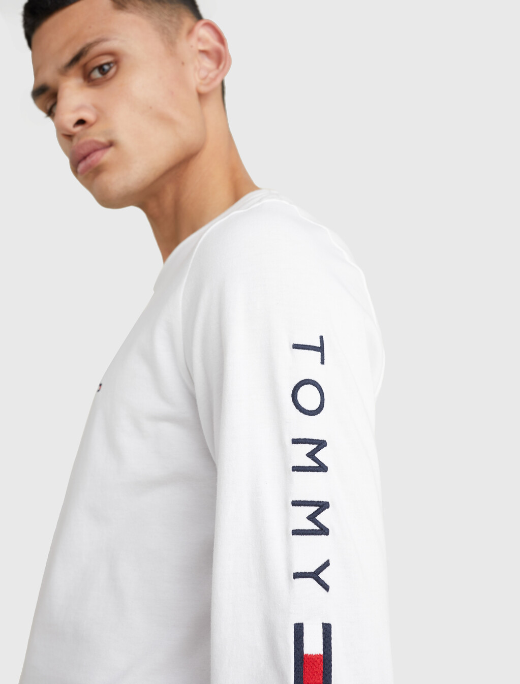 長袖棉 T 恤, White, hi-res