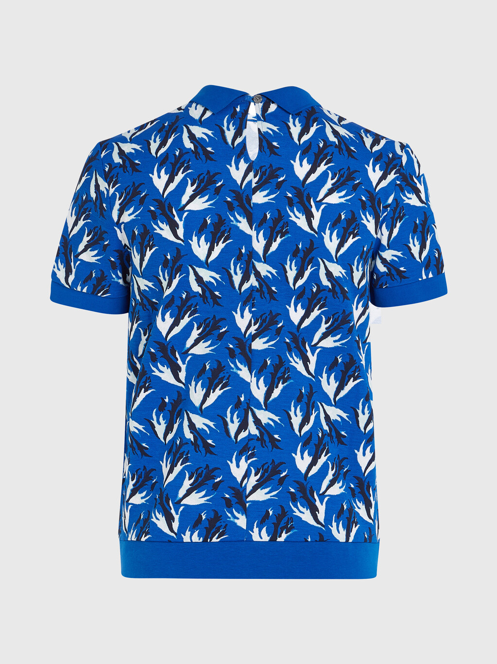 Relaxed Floral Print Polo, Watercolor Floral Ultra Blue, hi-res