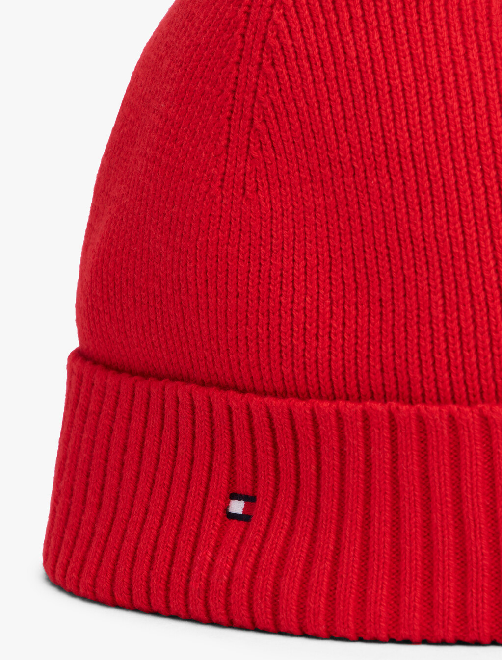 Hilfiger Flag Beanie with Cashmere, Primary Red, hi-res