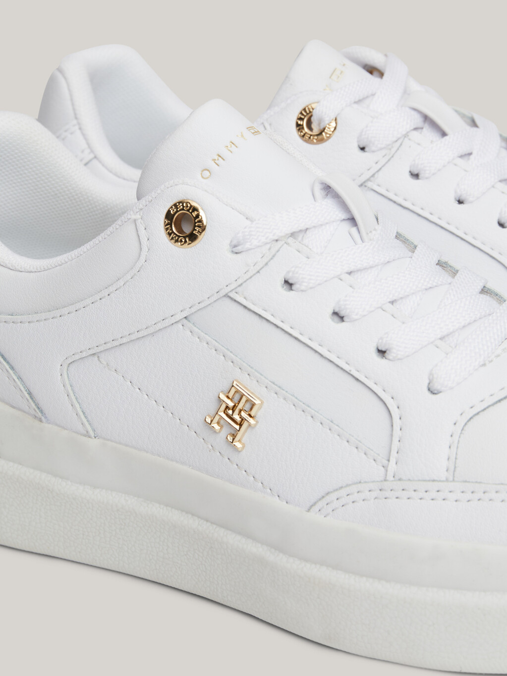 TH Monogram Chunky Court Trainers, White, hi-res