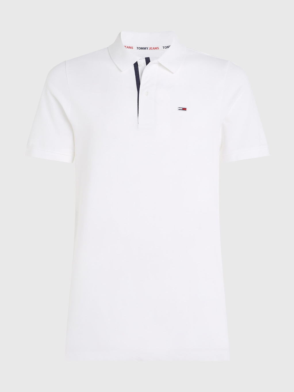 Tommy Jeans 旗幟修身 Polo 衫, White, hi-res