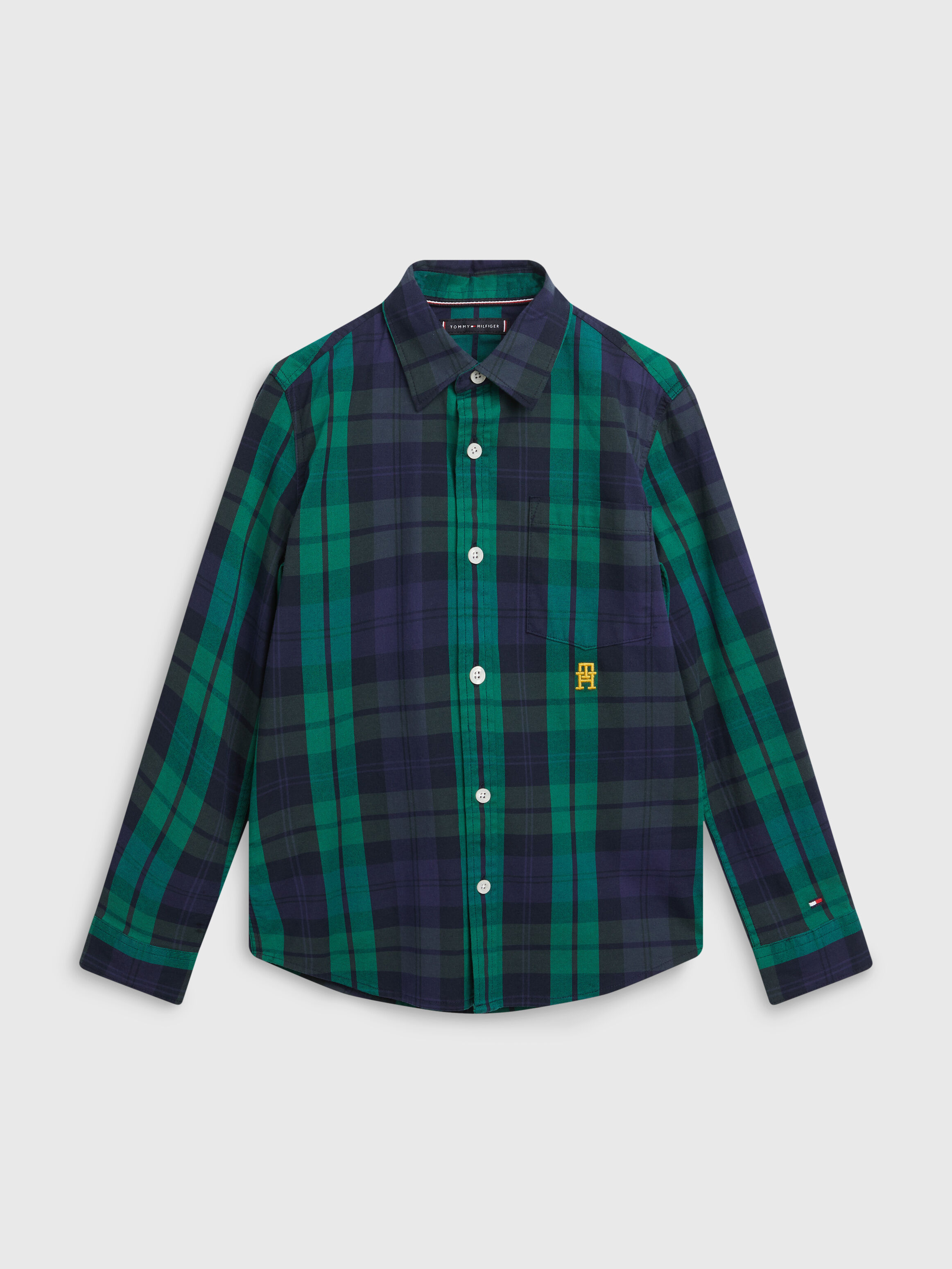 Dark green store tommy hilfiger shirt