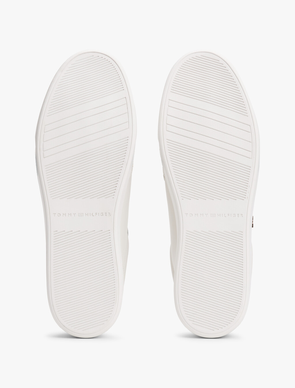 Leather TH Monogram Plaque Court Trainers, Ecru/Brisk Blue, hi-res