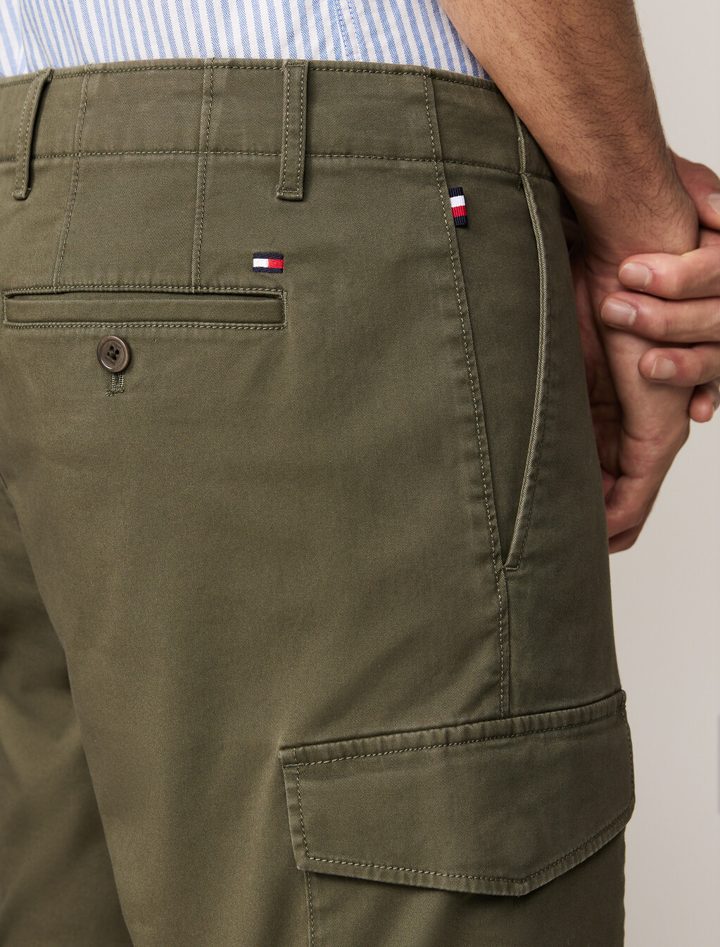 Twill Cargo Pocket Shorts, Army Green, hi-res