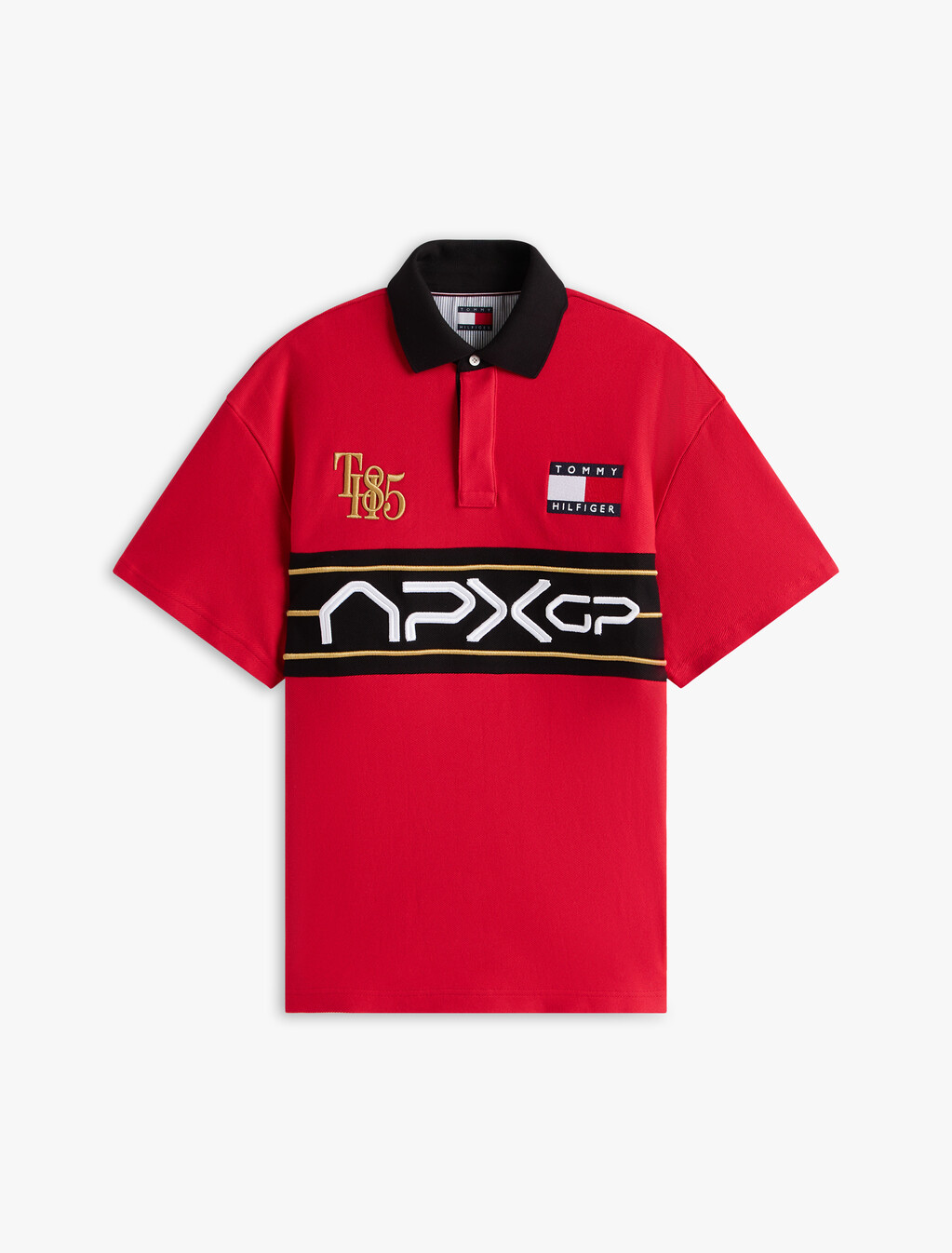 APXGP 系列寬版標誌 Polo 衫, Primary Red/Black, hi-res