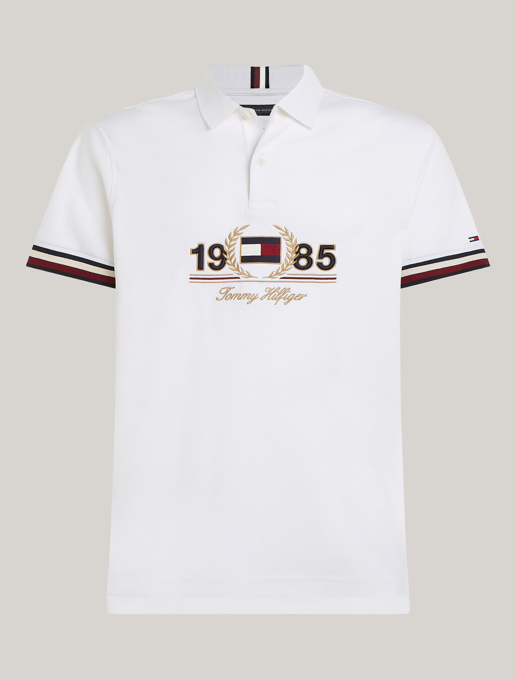 Tommy Hilfiger徽章Polo恤, White, hi-res