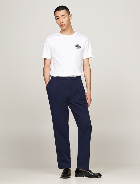 Logo Embroidery T-Shirt, White Logo Embroidery T-Shirt