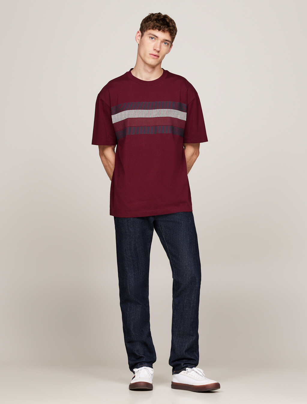 Shadow Flag Relaxed T-Shirt, Deep Rouge, hi-res