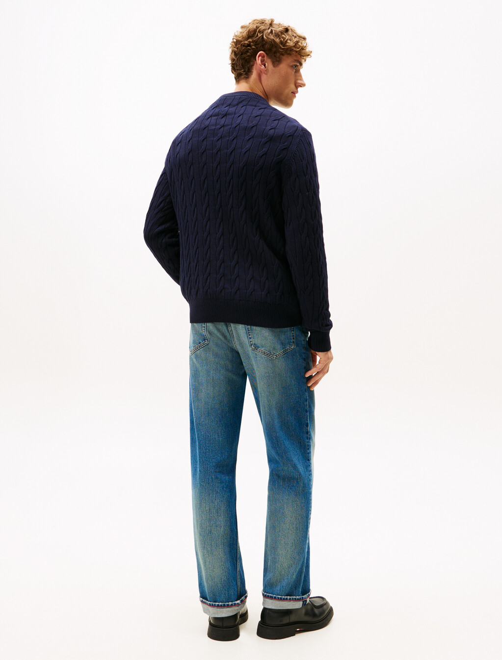 Cable Knit Crest Sweater, Desert Sky, hi-res